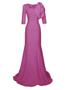 mauve gown Gown by CaeliNYC, gown with sleeves and bow