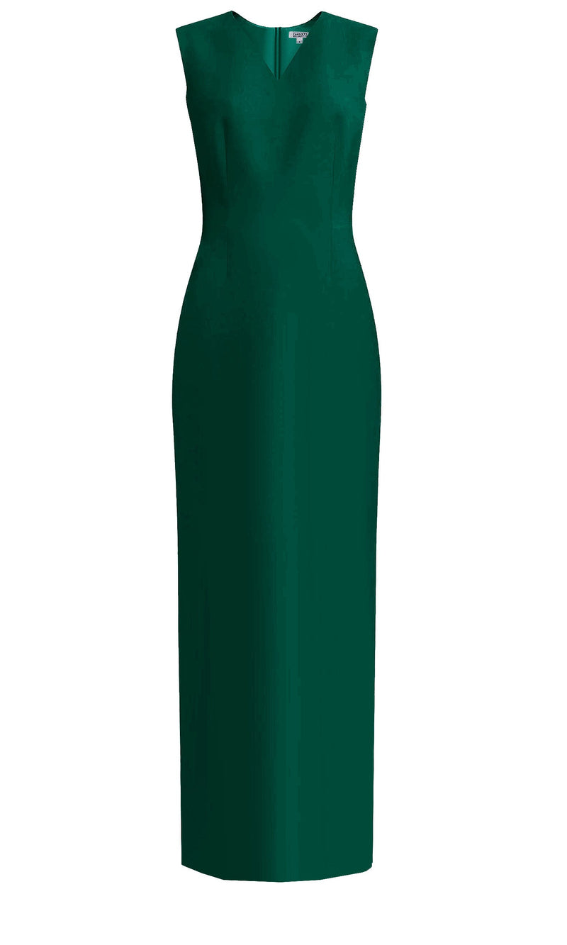 Kofi V-Neck Ankle Length Dress -Forest Green - (Ready to ship)