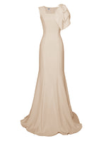 Kolby Gown with Square Neckline and Large Statement Bow