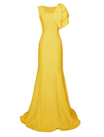 Kolby Gown with Square Neckline and Large Statement Bow- All Colors