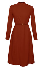 burnt orange modest dress