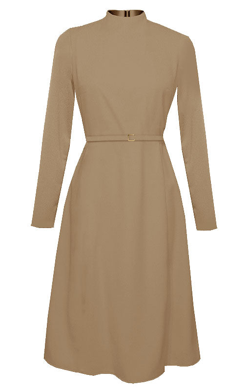 Laren High Neck Tailored Midi Dress - Many Colors