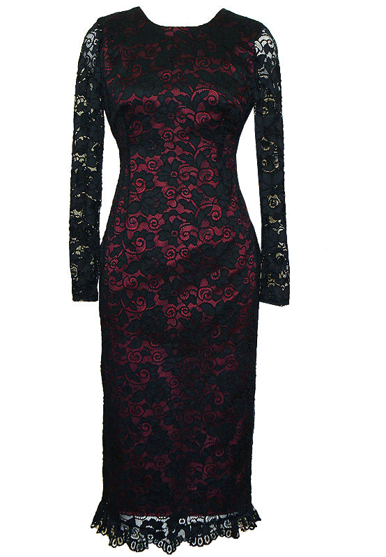 Rosewood Lace dress with Long Sleeves