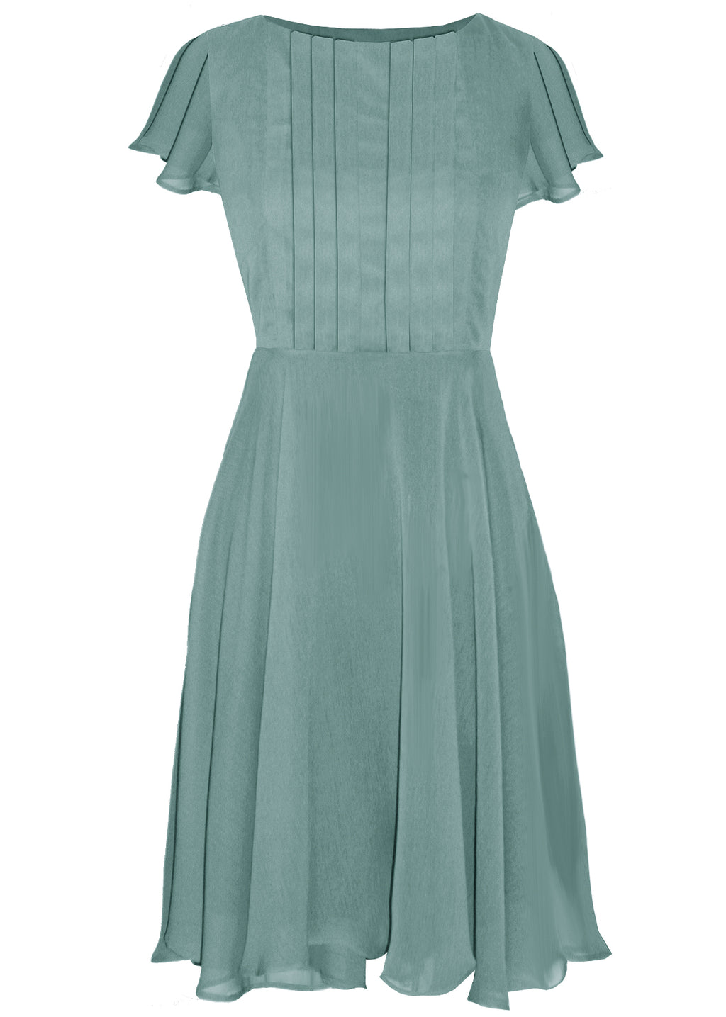 sage chiffon dress by caelinyc