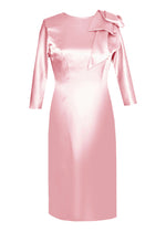Hestia Satin Sheath Dress with Modern Bow-More Colors