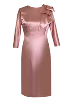 Satin Sheath Dress with Modern Bow