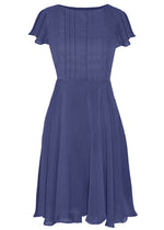 chiffon dress with full skirt blue