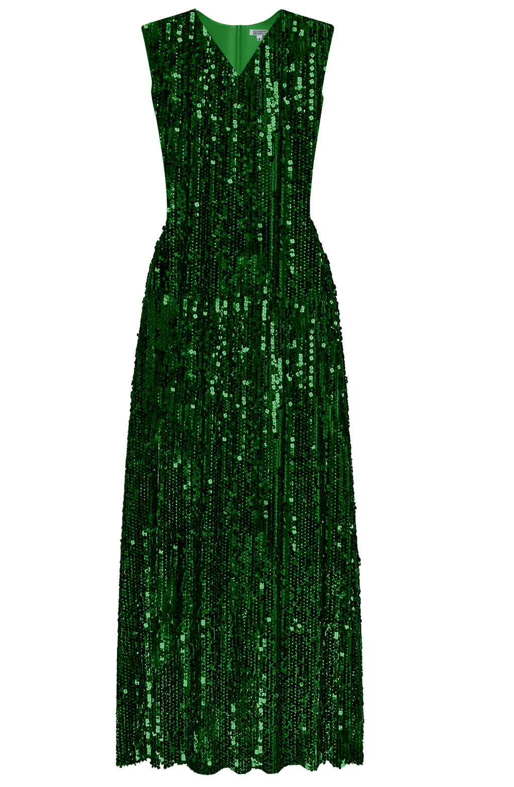 green sequin dress by caelinyc