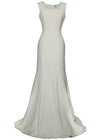 Minimalist Bridal Gown, RTW bridal online, white gown with square neckline