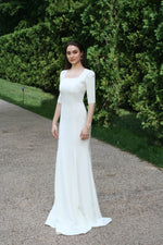 Aletheia Gown with Sleeves and Square Neckline