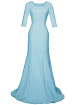 Aletheia Dusty Blue Gown with Sleeves