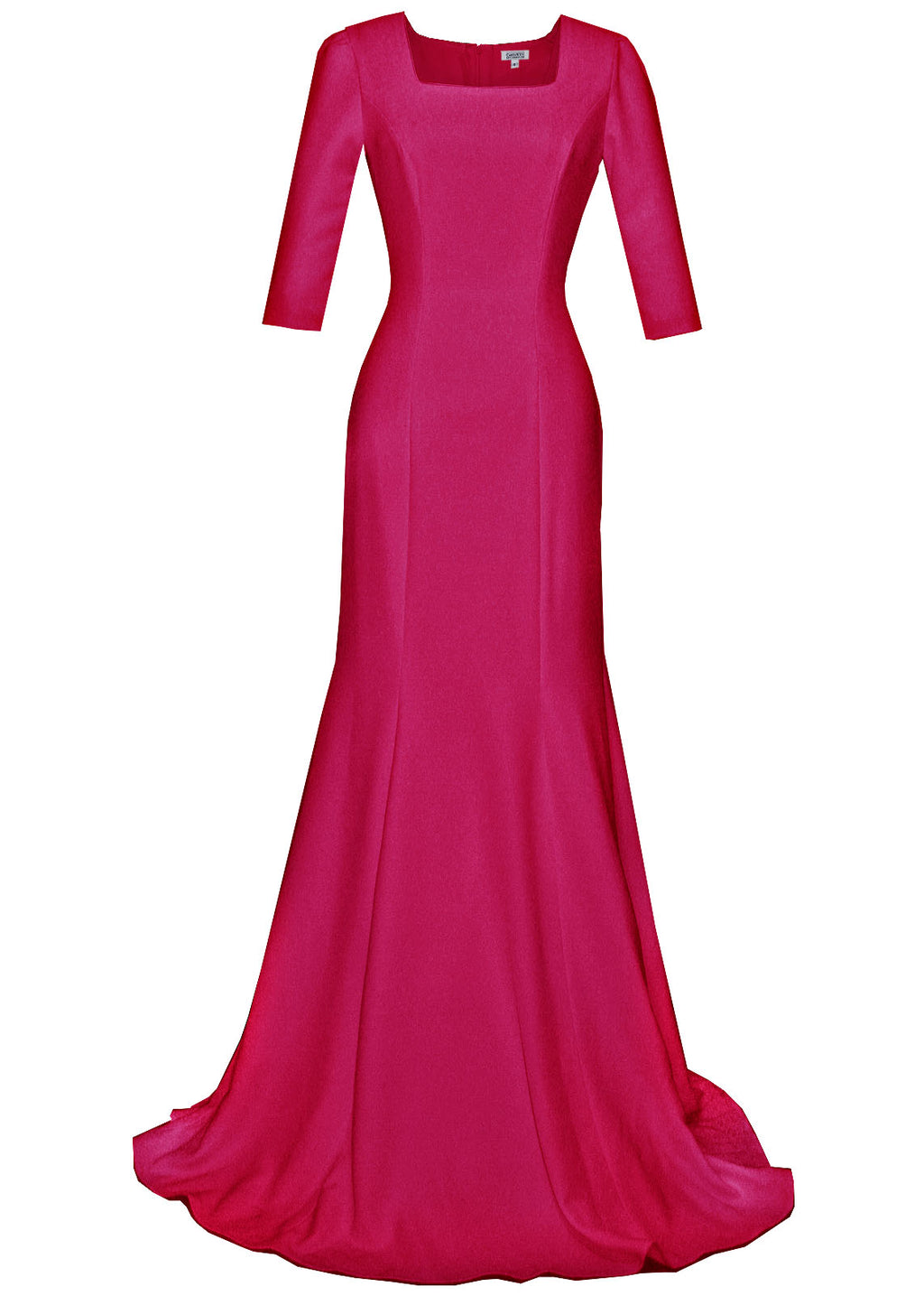 Aletheia Red Crepe Gown with Sleeves