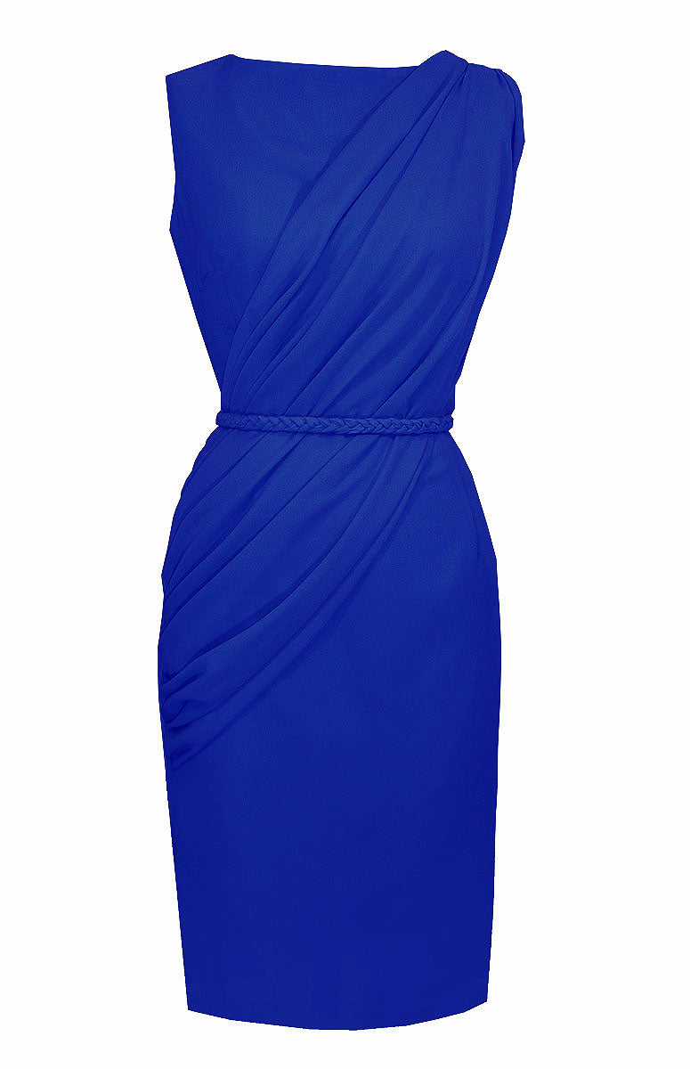 Alexandria Royal Blue Draped Cocktail Dress