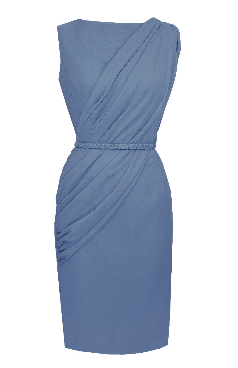 dusty blue cocktail dress by caelinyc