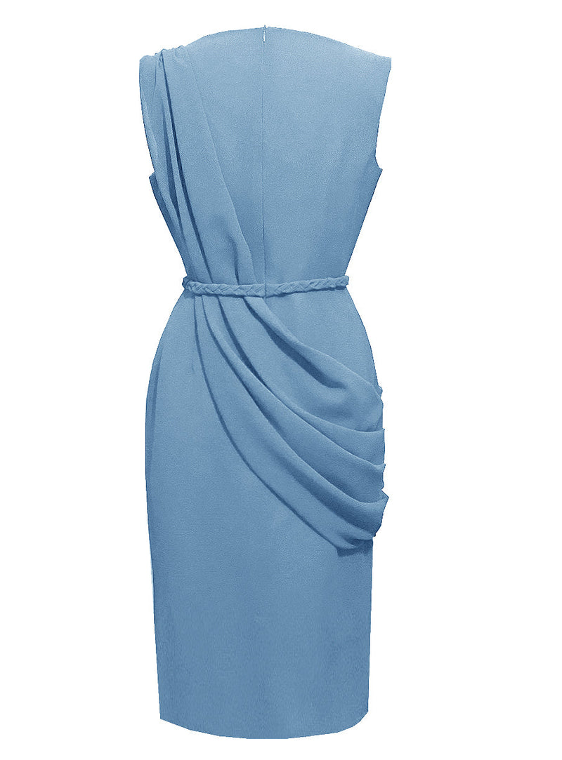 light blue draped dress by caelinyc caeli couture