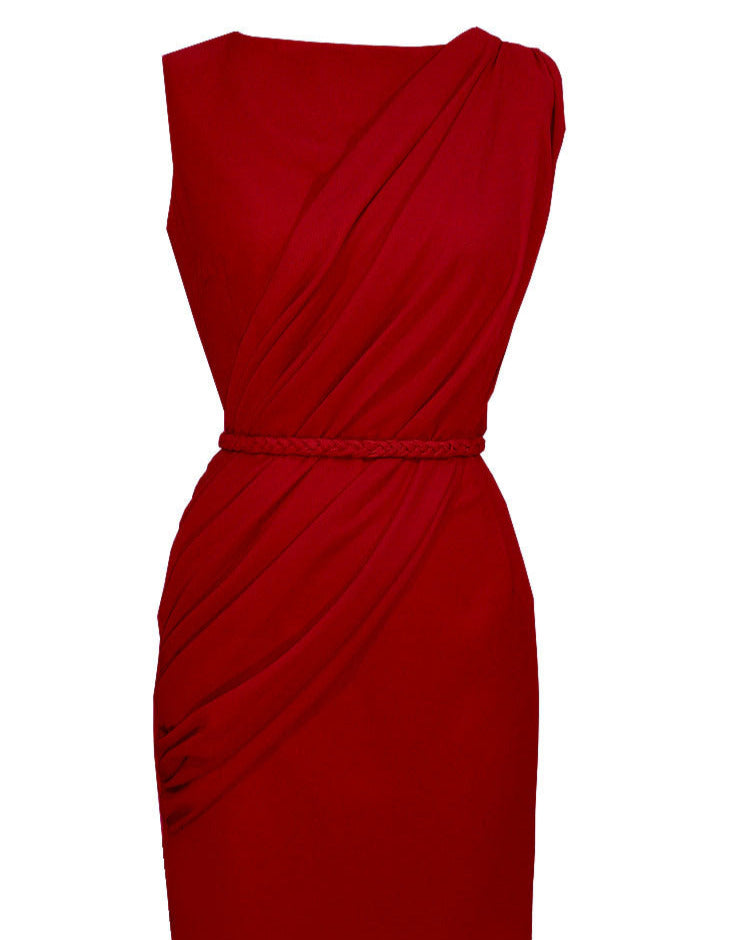 CaeliNYC Alexia Draped cocktail Dress -Red Dress 10 CaeliNYC Alexia Draped cocktail Dress -Red Dress 10