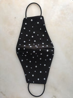 Skenna Black Face Mask with Pearls