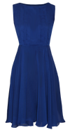 Lola Blue Knee Length Georgette Dress with Full Skirt
