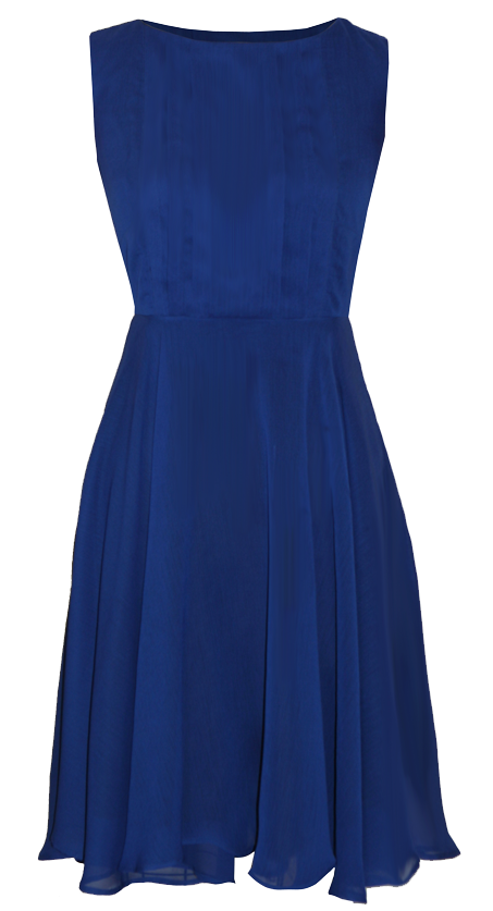 Lola Blue Knee Length Georgette Dress with Full Skirt