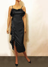 Palace - Black Ruffled Silk Midi Dress