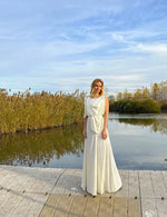 caelinyc draped wedding dress