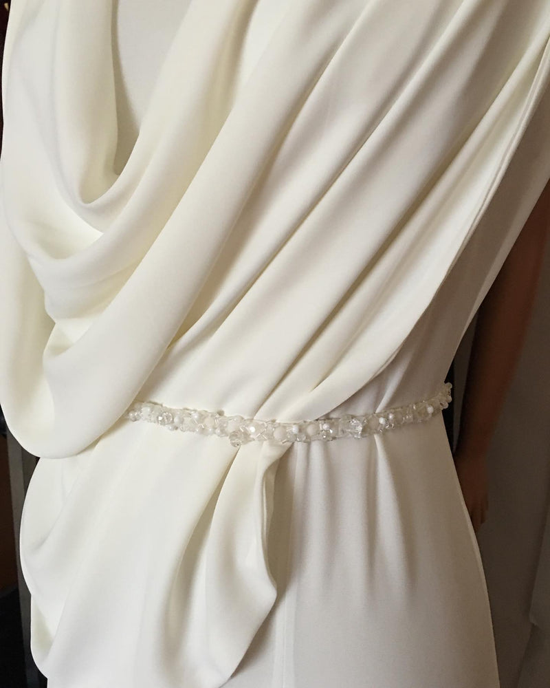 draped dress white