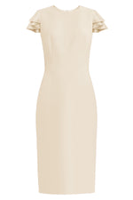 Off-white Estella Sheath dress with Butterfly Sleeves