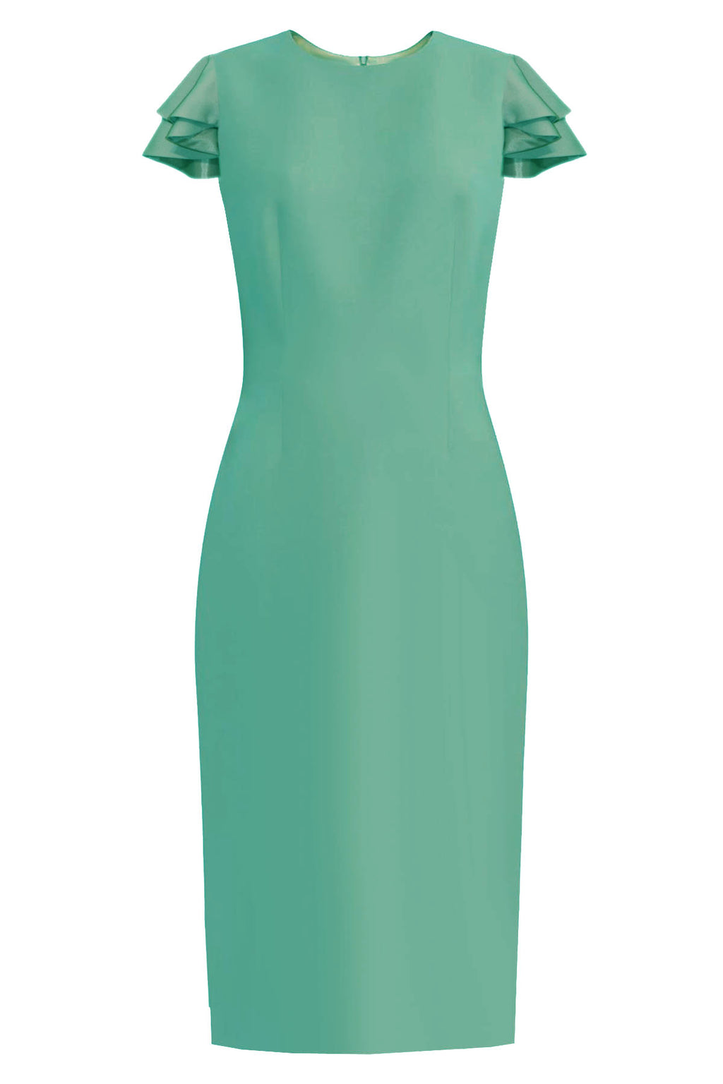 mint green sheath dress with sleeves