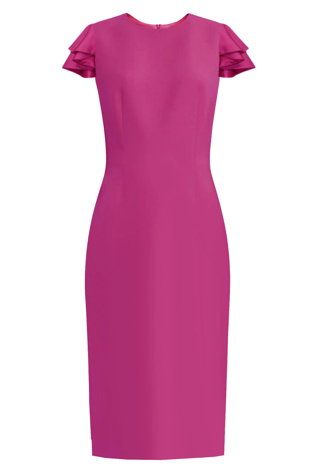 CaeliNYC Estella Fuchsia Sheath Dress with Butterfly Sleeves