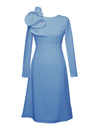 light blue midi long sleeve dress