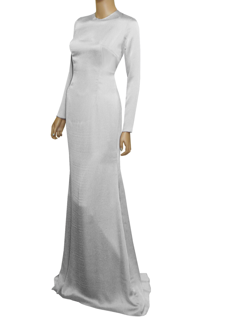 modest silk wedding dress