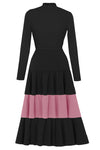 France Black and Pink High Neck Dress