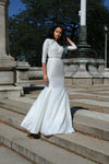 white wedding dress with sleeves