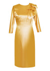 Hestia Satin Sheath Dress with Modern Bow