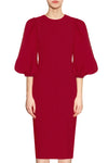 red modest sheath dress