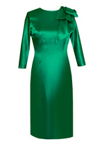 Hestia Satin Sheath Dress with Modern Bow-More Colors