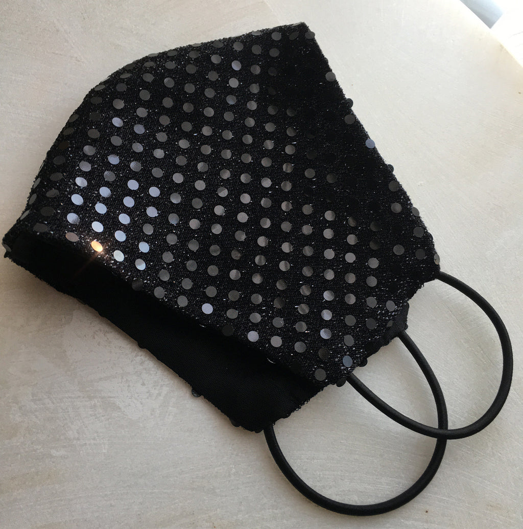 Joy Black Sequin Face Mask