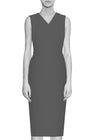 CaeliNYC Kateri High Quality V-Neck Gray Sheath Dress