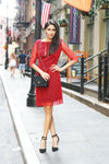 Malena Red Net Dress