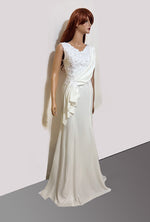 Portofino Gown with Lace top and Drape Detail