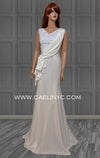 Portofino Gown with Lace top and Drape Detail