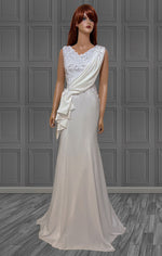 Portofino Gown with Lace top and Drape Detail