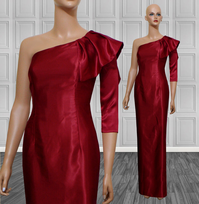 Cardinal Red One Shoulder Gown