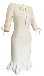 Andalusia Sheath Dress with Tie Neck